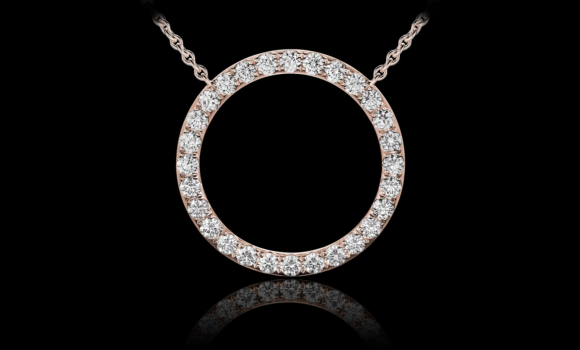 Orbit No.1 diamond pendant rose