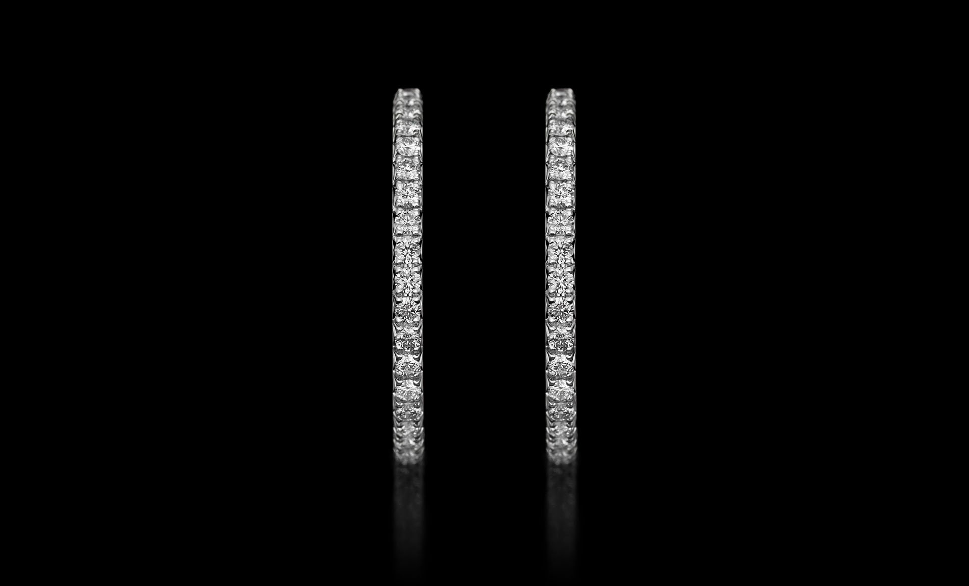 Montluc - Halo No 2 diamond hoop earrings seen from the front