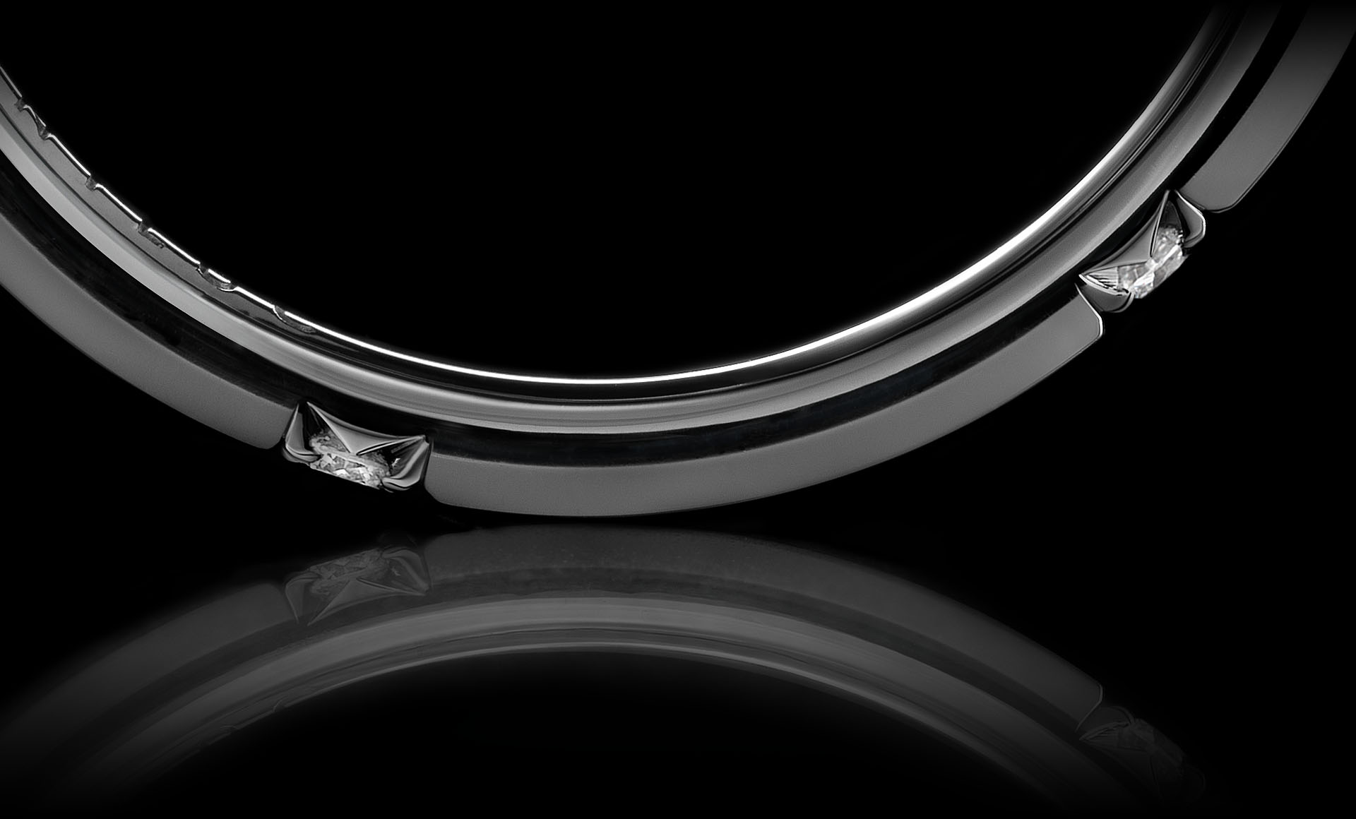 Close-up of Montluc - Halo No 4 diamond hoop earrings