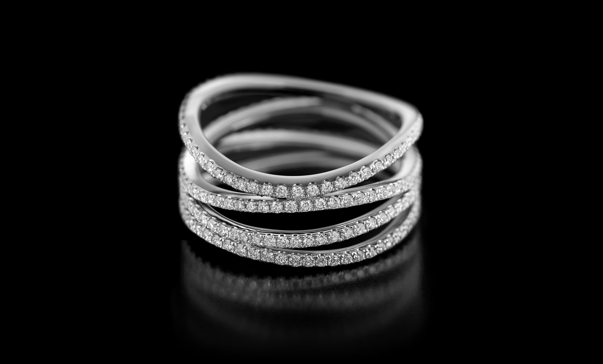 Spiral No.1 - beautifully sculpted, playfully elegant diamond ring with a difference