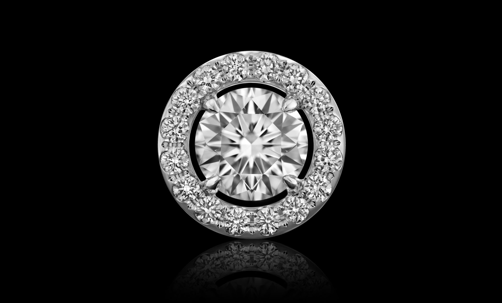 Montluc - Orbit No.2 diamond studs with center stone