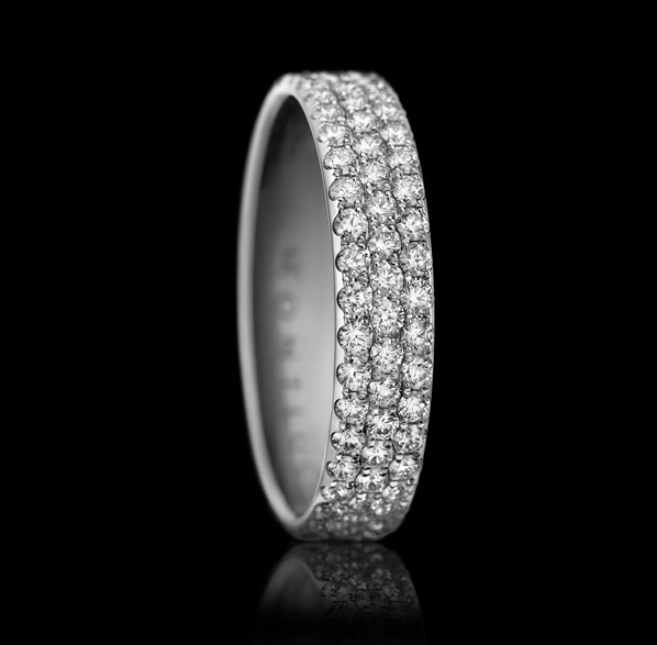 Constellation No.3 - a beautiful 3-row diamond ring.
