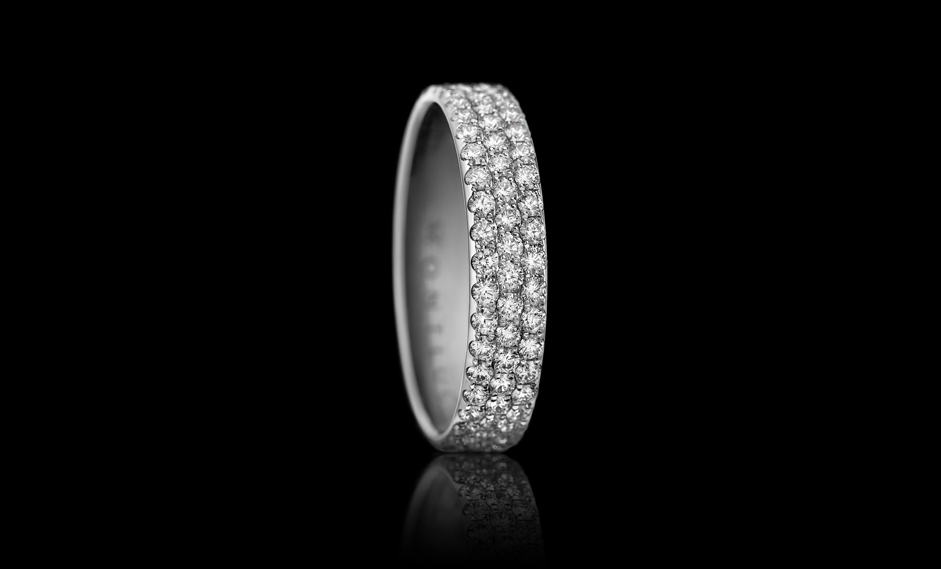 Constellation No.3 - a beautiful 3-row diamond ring.
