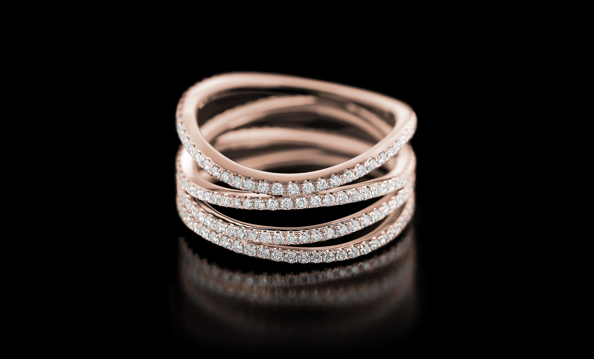 Spiral No.1 diamond ring rose