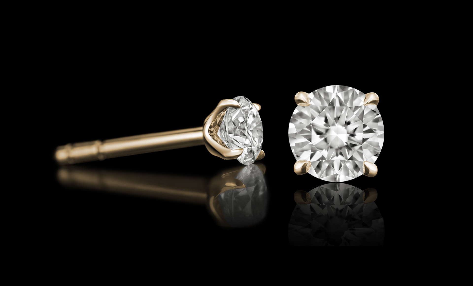Quasar No.1 diamond earring gold