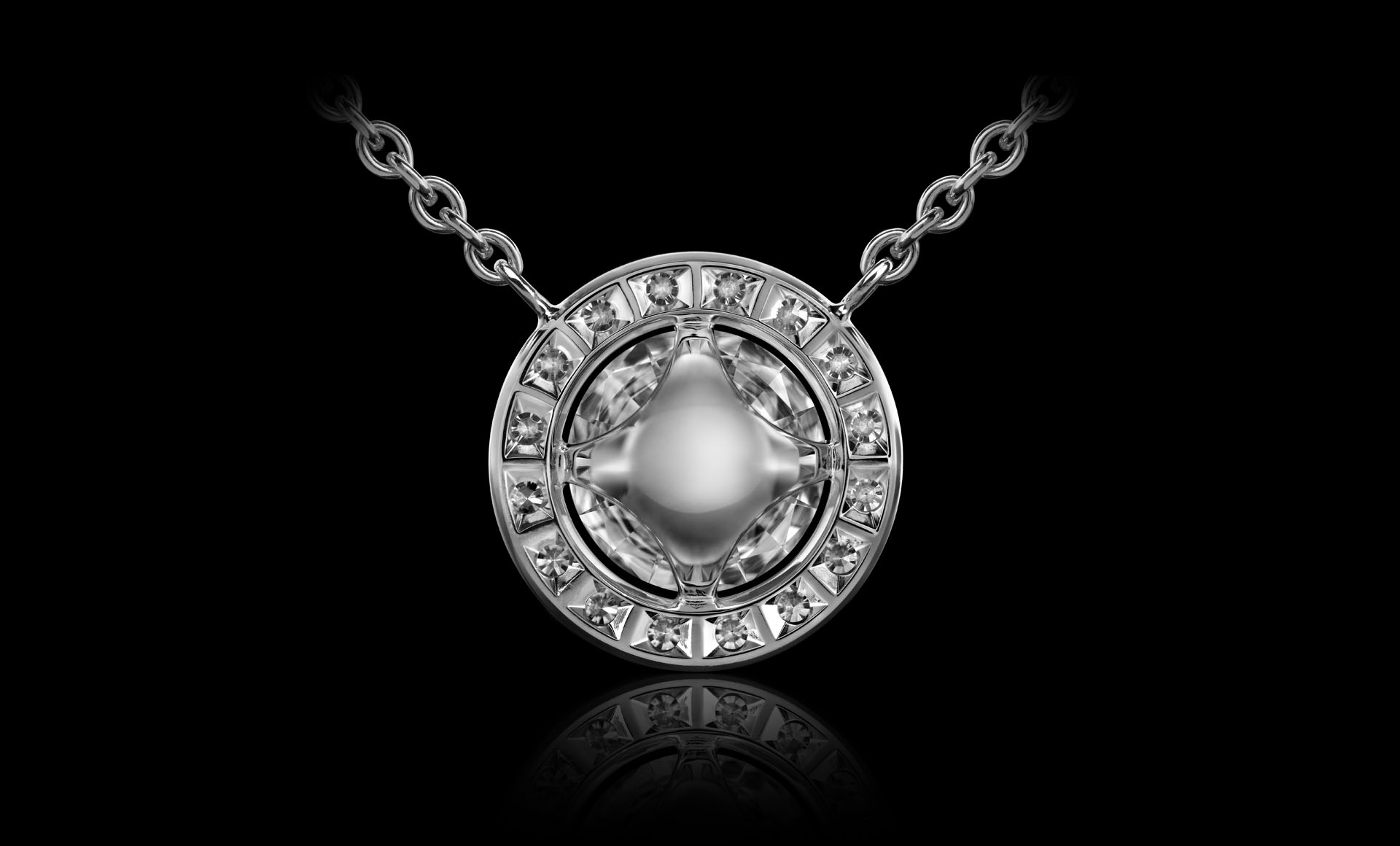 Orbit No.4 - Diamond pendant back