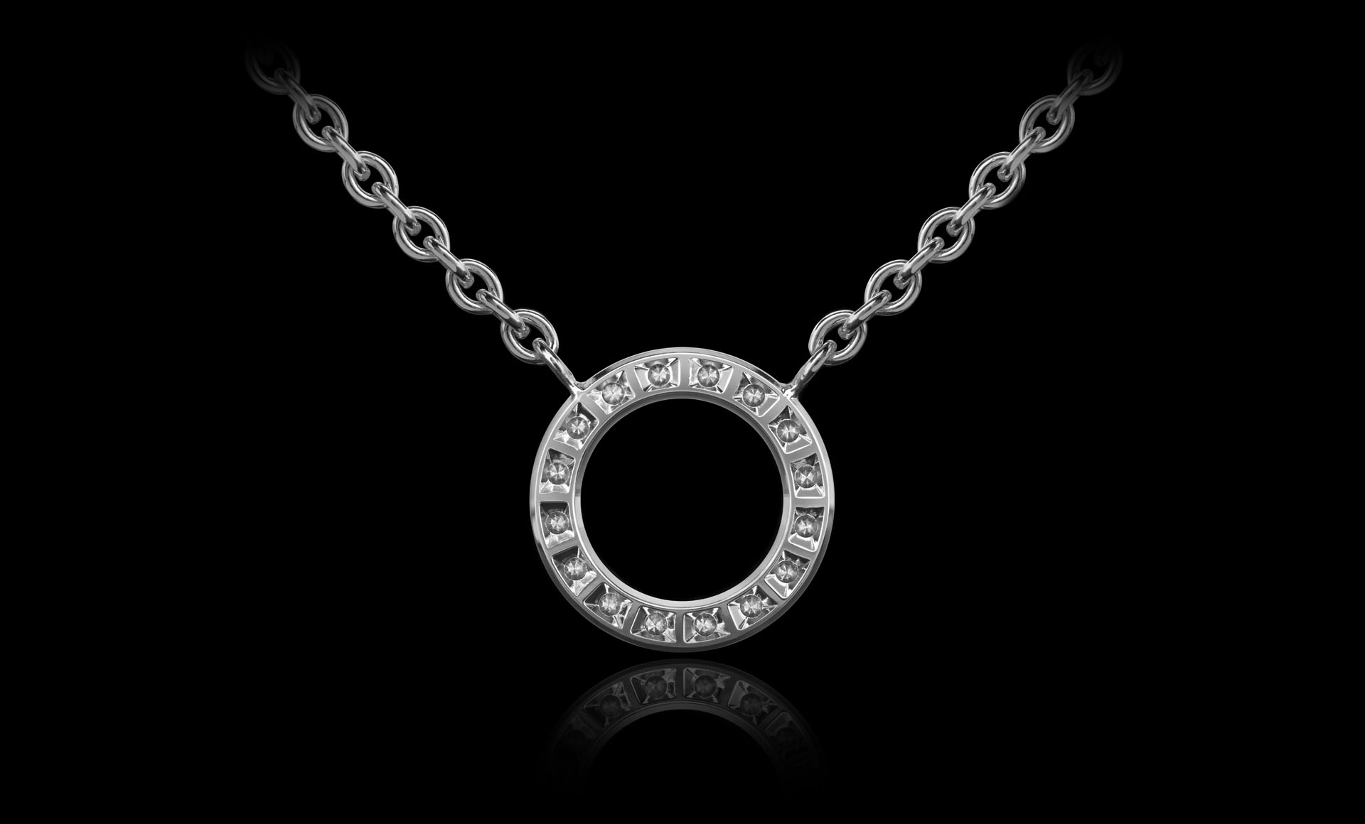 Orbit No.3 - Diamond pendant back