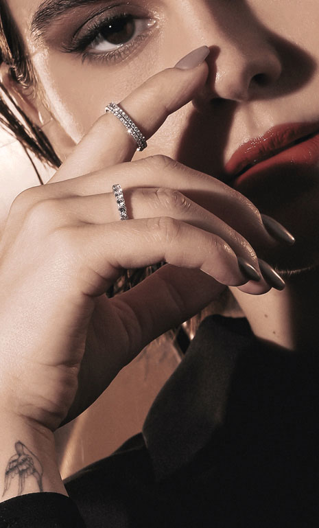 Montluc Gravity No.1 diamond ring on beautiful woman