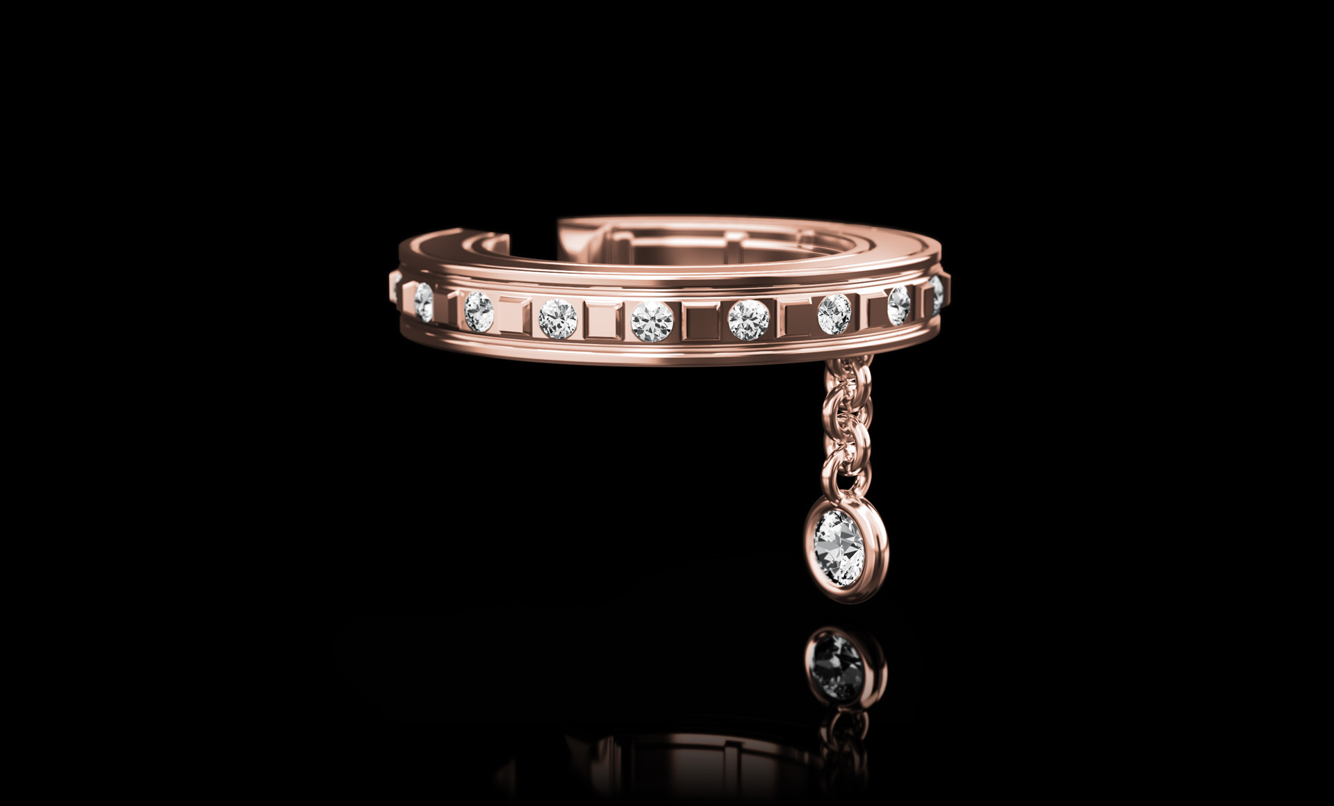 Montluc Diamond Earring Cuff No.2 Rose Gold