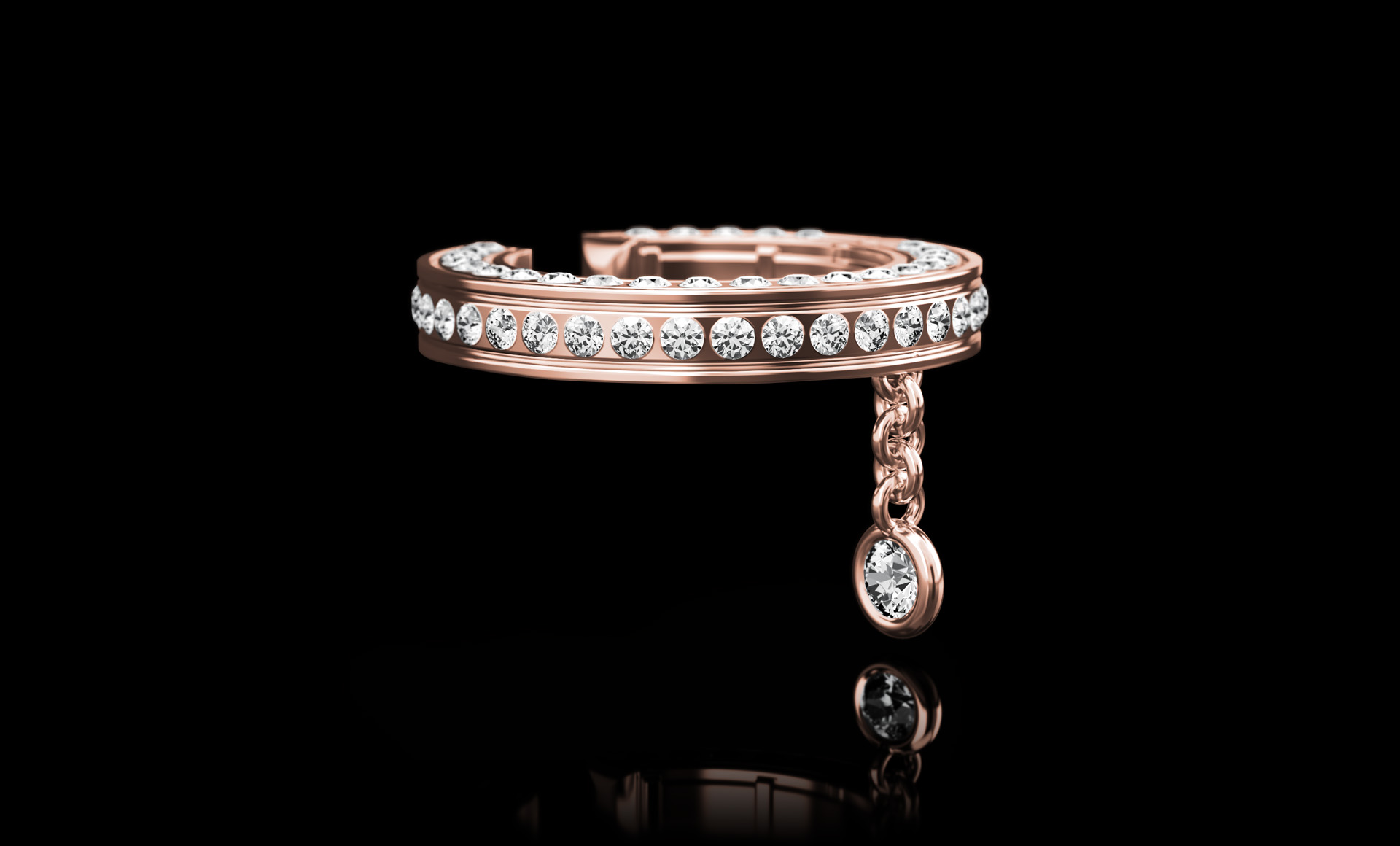 Montluc Diamond Earring Cuff No.1 Rose Gold